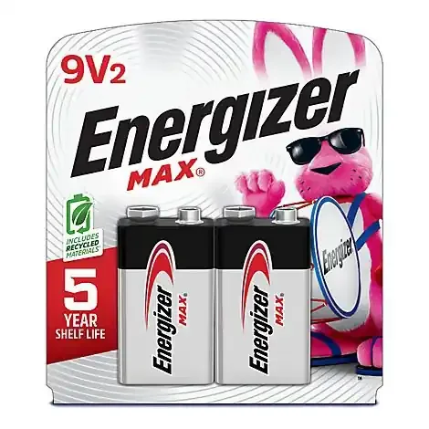 Energizer Max 9 Volt Alkaline Batteries – 2 Count
