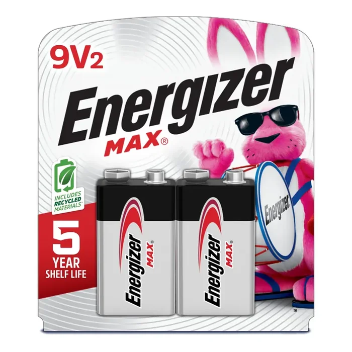 Energizer Max Alkaline 9-Volt Batteries 2 -Pack