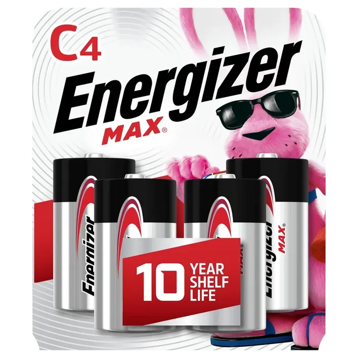 Energizer MAX C Batteries (4 Pack), C Cell Alkaline Batteries