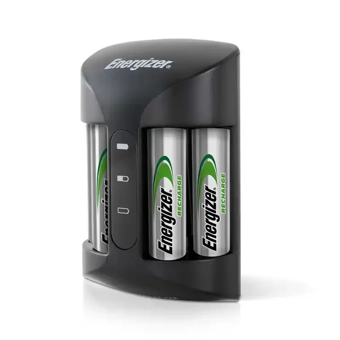 Energizer Recharge Pro Charger for NiMH Rechargeable AA and AAA Batteries 4-Bay Output, Wall Charger, 500mA Amperage