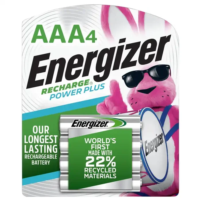 Energizer Rechargeable AAA Batteries (4 Pack) 800 mAh Triple A Batteries