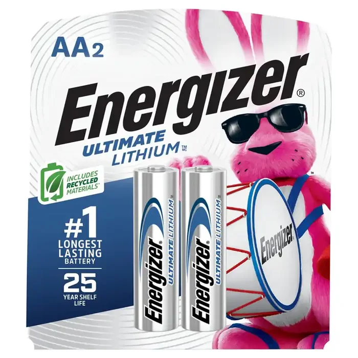 Energizer Ultimate Lithium AA Batteries (2 Pack), 1.5V Lithium Double A Batteries