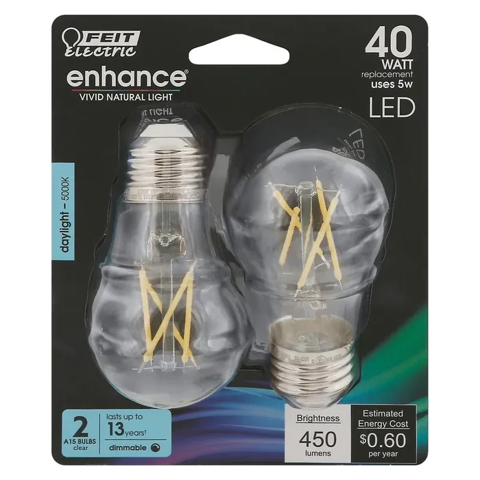 Enhance 5 Watts Daylight LED Light Bulbs 2 ea