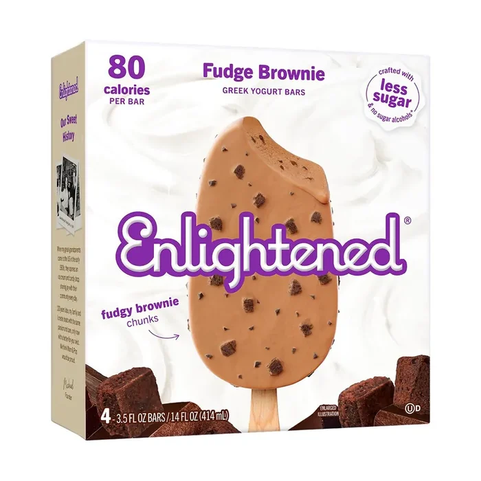 Enlightened Fudge Brownie Greek Yogurt Bars 4 – 3.5 fl oz Bars