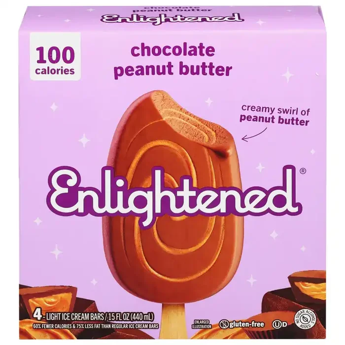 Enlightened Light Chocolate Peanut Butter Ice Cream Bars 4 ea