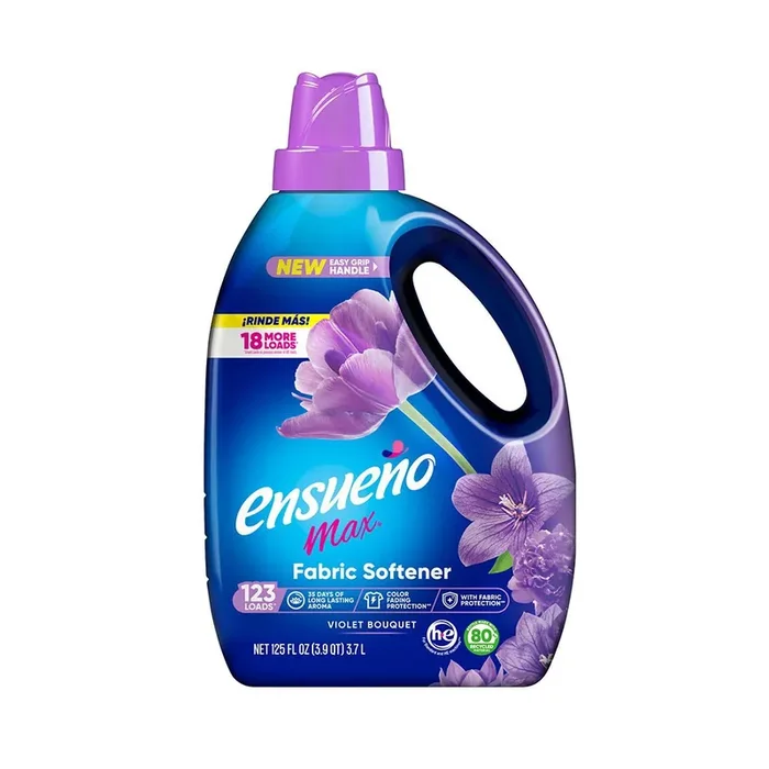 Ensueno Max HE Liquid Fabric Softener, 123 Loads – Violet Bouquet