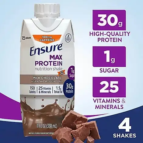 Ensure Max Protein Chocolate W Caffeine – 4-11 Fz