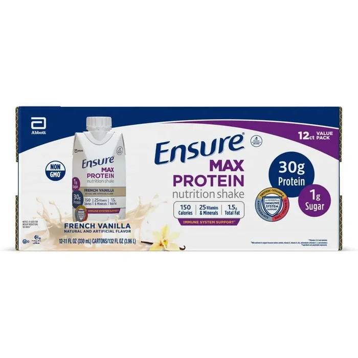 Ensure Max Protein Nutritional Shake – Vanilla – 12ct/132 fl oz
