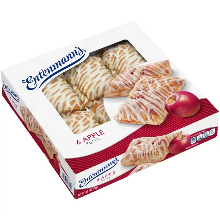 Entenmann‘s Apple Puffs, 6 count, Pastries, 19 oz Box