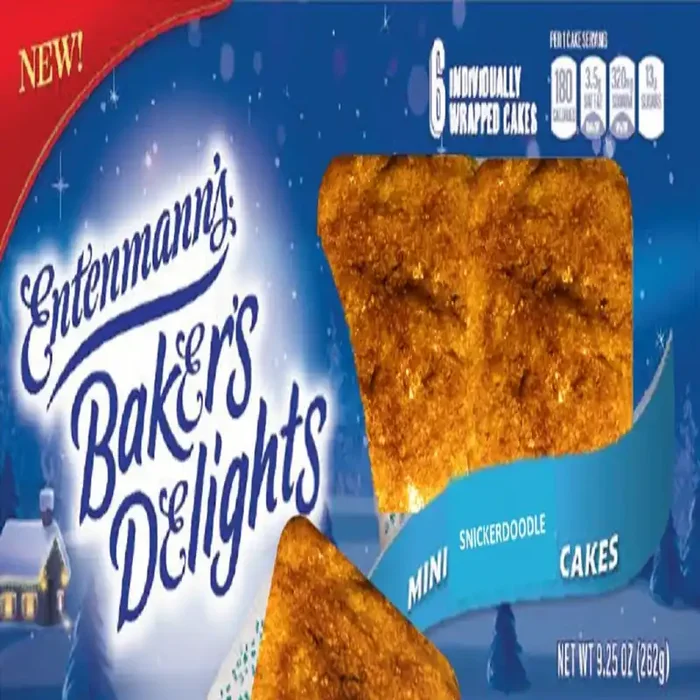 Entenmann‘s Baker‘s Delights Snickerdoodle Cakes, 6 packs, Cinnamon Sugar Mini Pound Cakes, 10.5 oz Box