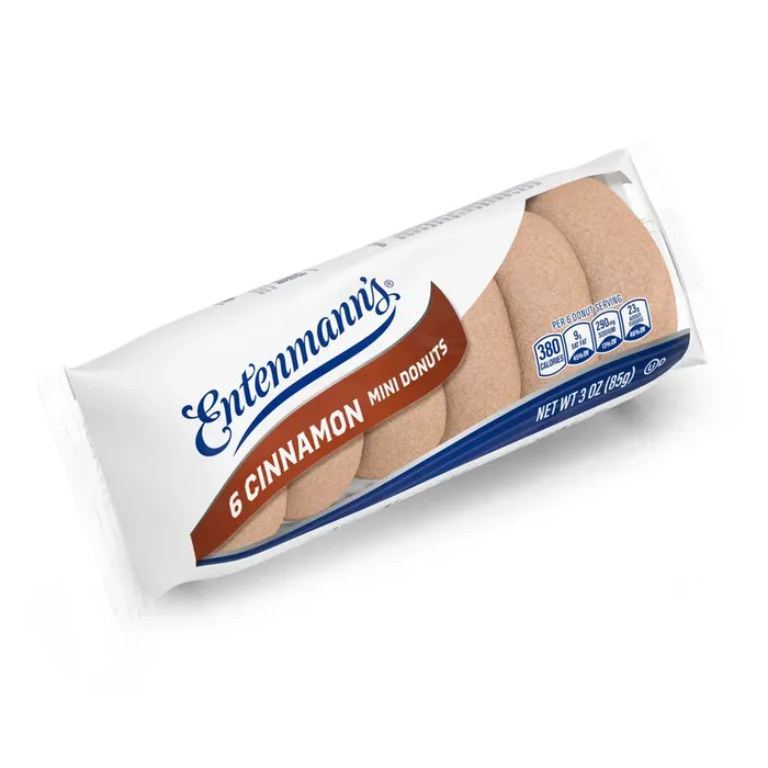 Entenmann‘s Cinnamon Donuts, 6 count, Mini Donuts, 3 oz Bag