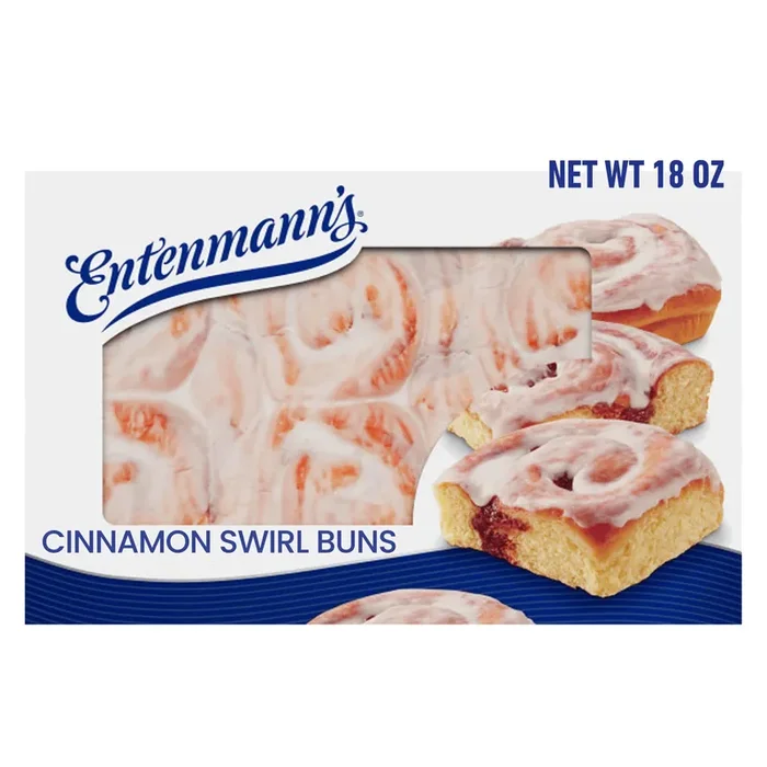 Entenmann‘s Cinnamon Swirl Buns, 18 oz, Cinnamon Pastries, Box