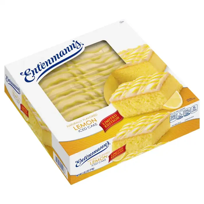 Entenmann‘s Lemon Iced Cake, 18 oz, Iced Cake, Box