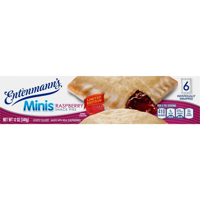 Entenmann‘s Limited Edition Minis Raspberry Snack Pies, 6 count, 12 oz
