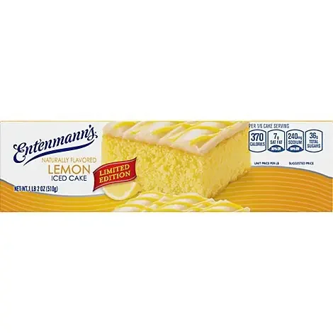 Entenmann‘s Naturally Flavored Lemon Iced Cake – 18 Oz