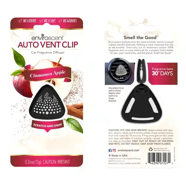 Enviroscent Auto Vent Clip Cinnamon Apple