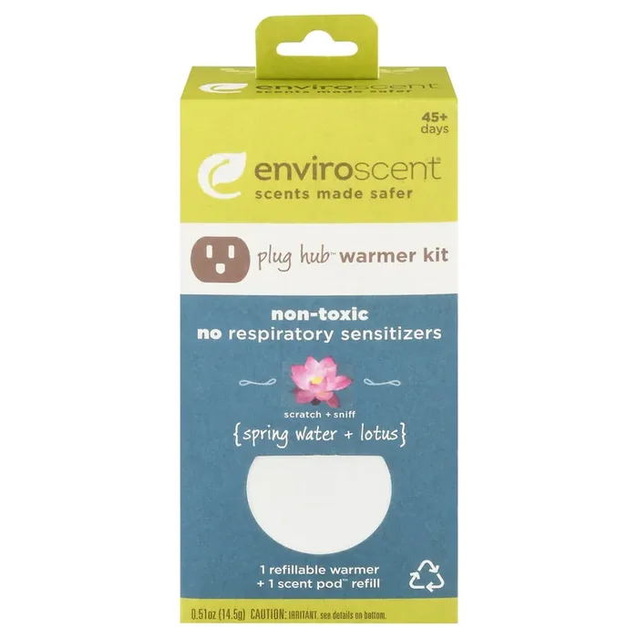 Enviroscent Plug Hub Spring Water + Lotus Warmer Kit 1 ea