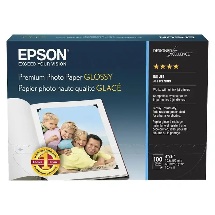Epson 100-ct. Premium Glossy Ink Jet Photo Paper 4″x6″