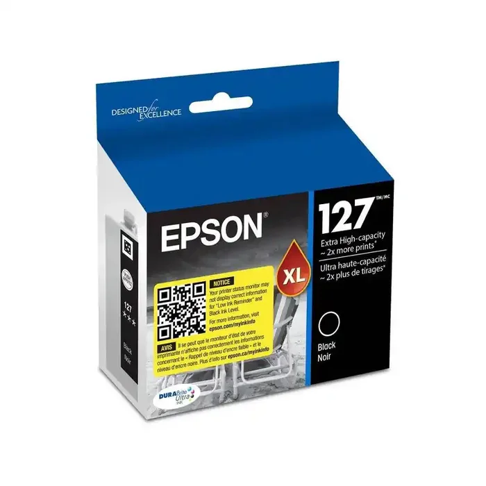 Epson 127XL Single Ink Cartridge – Black (T127120-CP) High Yield Printer Cartridge