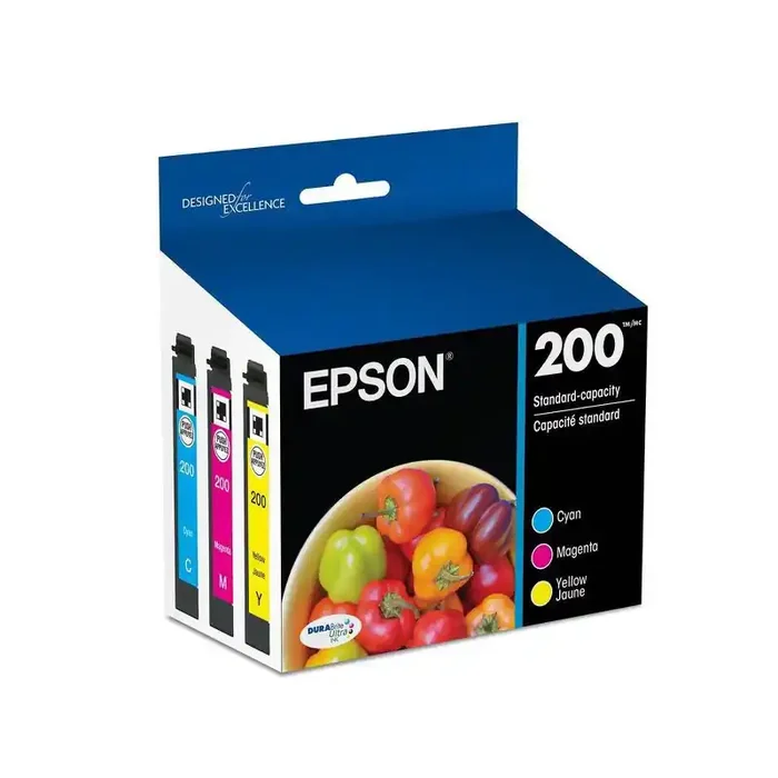 Epson 200 C/M/Y 3pk Ink Cartridges – Cyan, Magenta, Yellow (T200520-CP) Standard Yield Series, Ink Combo Pack for Printers