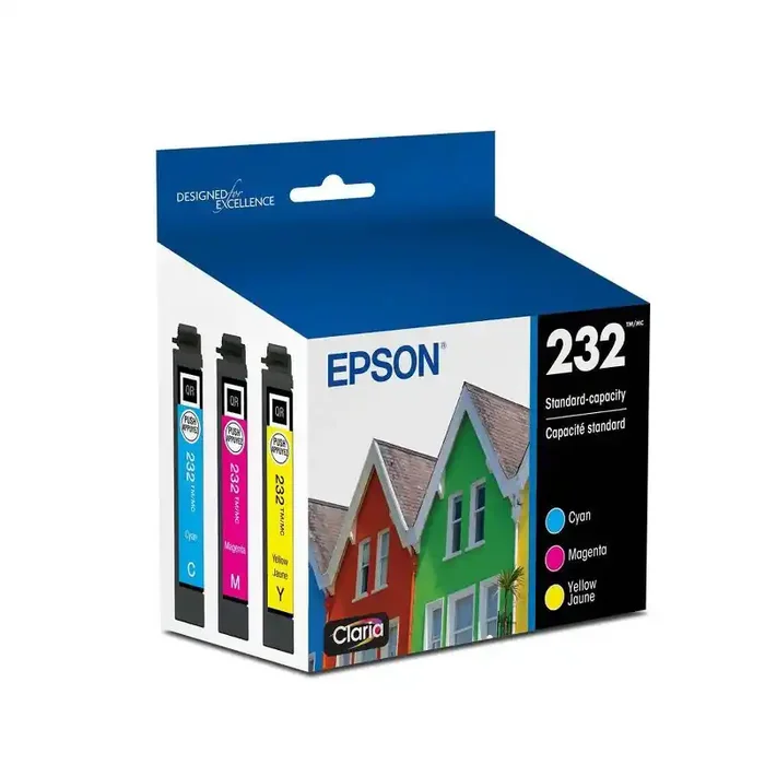 Epson 232 C/M/Y 3pk Ink Cartridges – Cyan Magenta Yellow (T232520-CP)