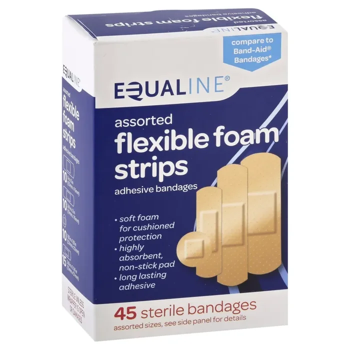 Equaline Assorted Flexible Foam Strips Adhesive Bandages
