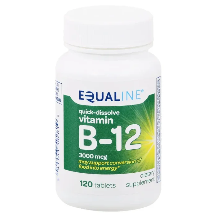 Equaline Vitamin B-12, Quick – Dissolve, 3000 mcg, Tablets, 120 Each