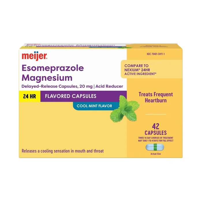 Esomeprazole Magnesium Delayed-Release Capsules 20 mg, Acid Reducer, Cool Mint, 42 CT