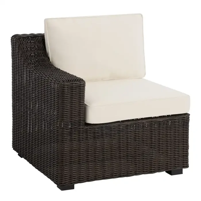Espresso Navarra Modular Outdoor Sectional Left End Chair