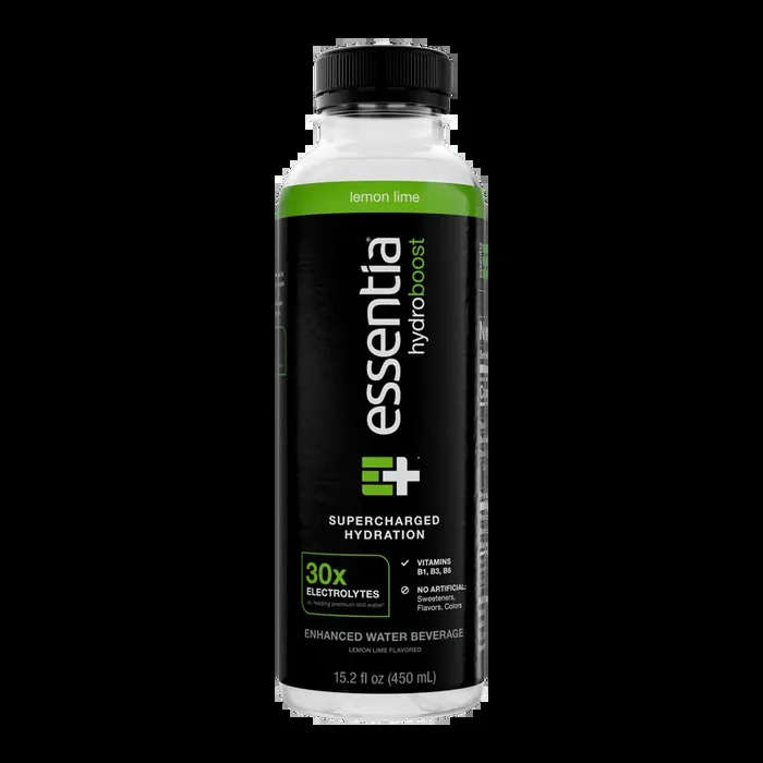 Essentia NEW Essentia Hydroboost, 15.2 Fl Oz bottle, 30x Electrolytes, B-Vitamins, Clean Taste. Lemon Lime flavor, Supercharged Hydration