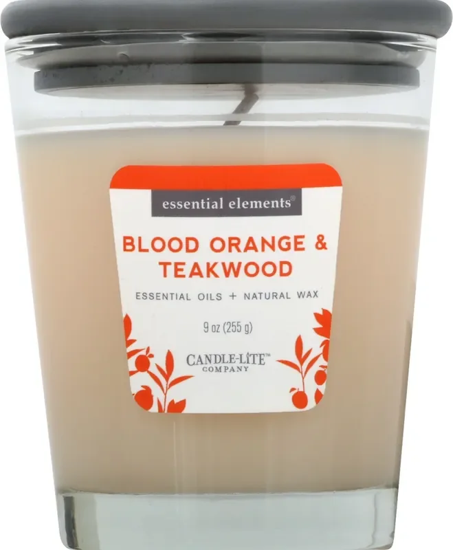 Essential Elements Blood Orange & Teakwood Candle 1 ea