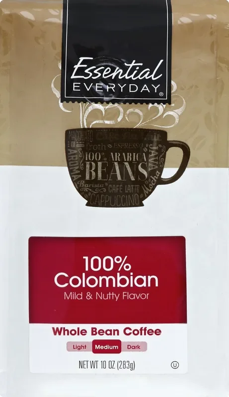 Essential Everyday Columbian Whole Bean Coffee – 10 oz