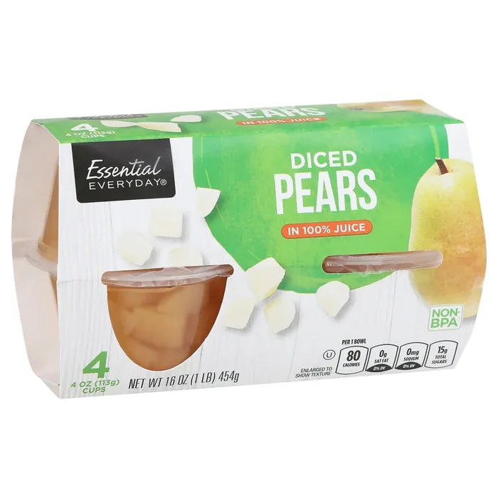 Essential Everyday Diced Pears 4 Pack