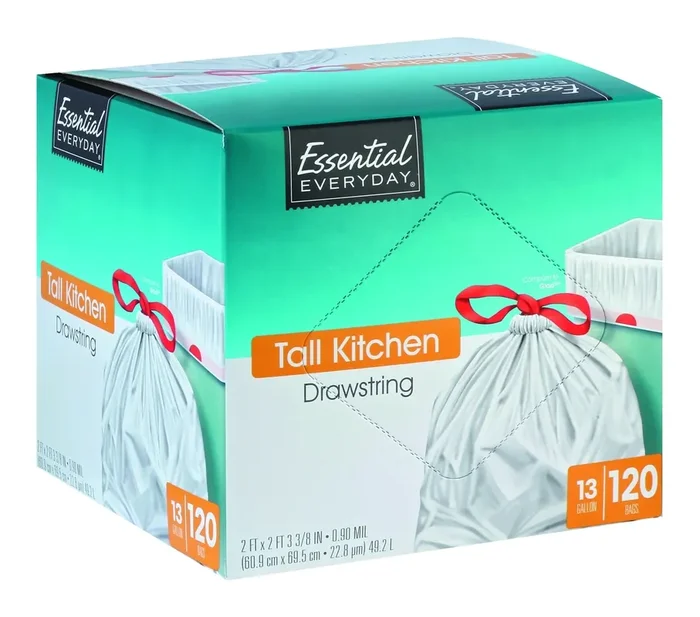 Essential Everyday Draw String Kitchen Bag 13 Gal