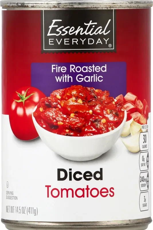 Essential Everyday Fire Roasted Diced Tomatos W/Garlc – 14.5 oz
