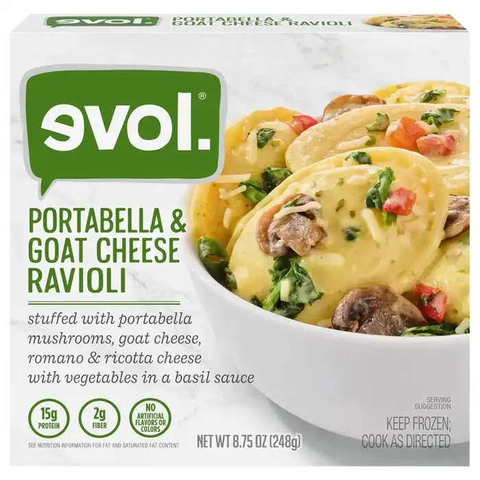 EVOL Evol Portabella and Goat Cheese Ravioli, Frozen Meal, 8.75 oz