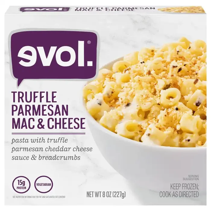 EVOL Evol Truffle Parmesan Mac and Cheese Bowl, Frozen Meal, 8 oz
