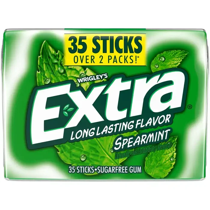 EXTRA Gum Spearmint Sugar Free Chewing Gum Pack, 35 Ct Mega Pack