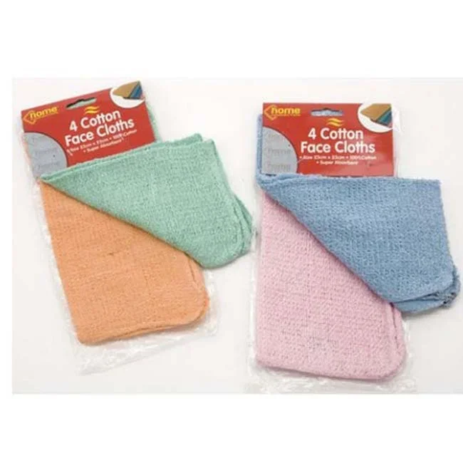 Face Cloths Flannels 4 pack