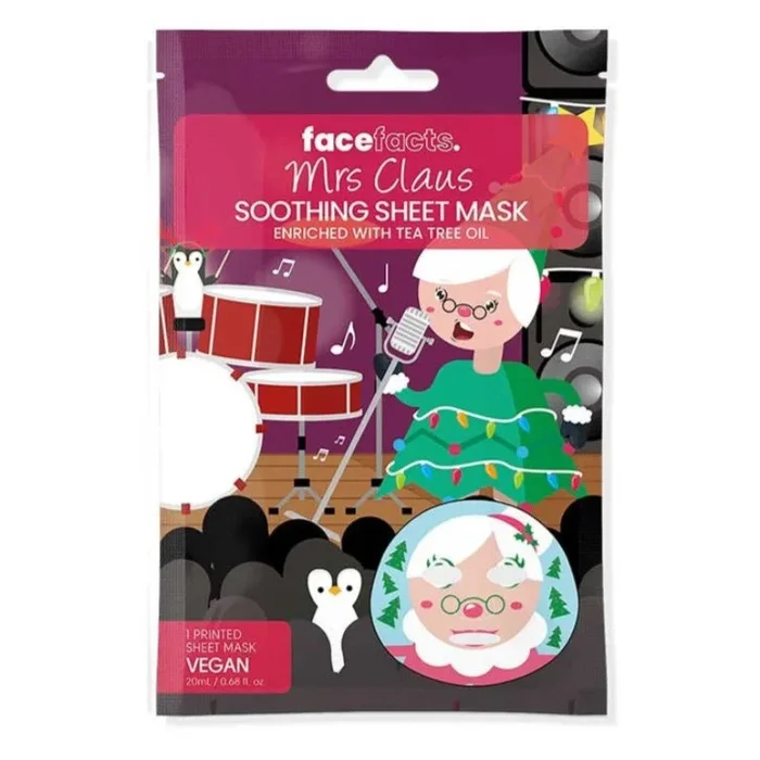 Face Facts Printed Sheet Masks Mr & Mrs Claus – Case of 24