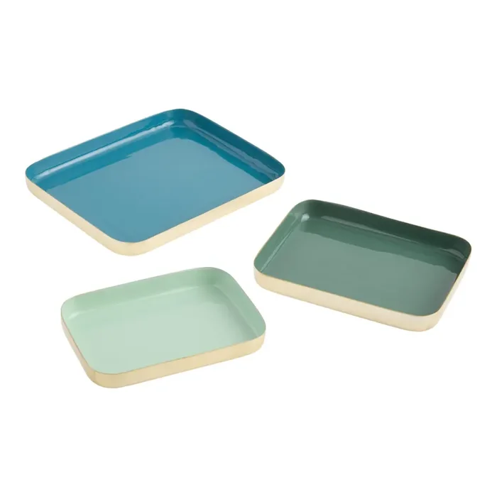 Fae Square Enameled Metal Desk Tray