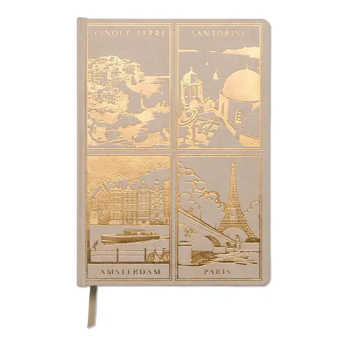 Faux Suede and Gold Foil Travel Journal