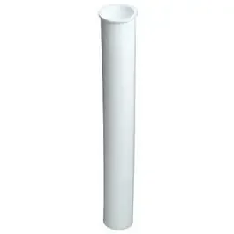 Flanged Kitchen Drain Tailpiece, White Plastic, 1.5 O.D. Tube x 12-In.