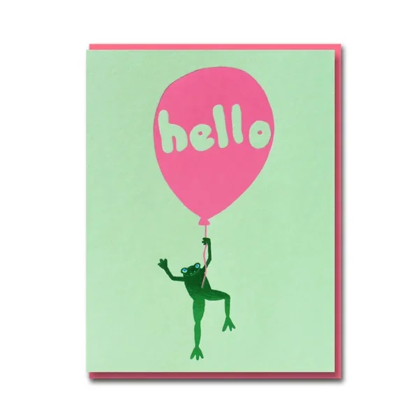 Floating Frog Hello Card
