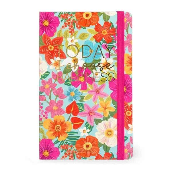 Floral I Choose Happiness Hardcover Medium Lined Notebook