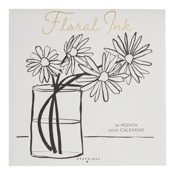Floral Ink 2022 Wall Calendar