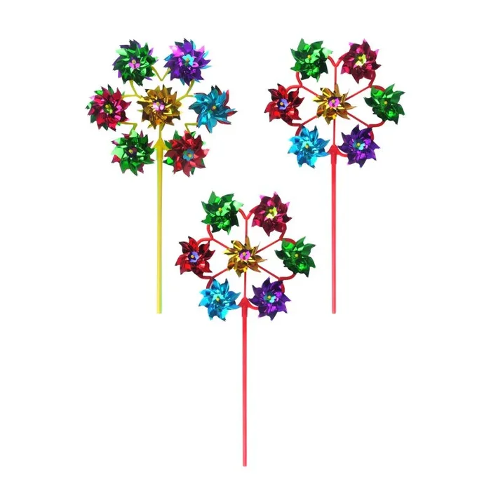Foil Windmills with 7 Heads 19.5cm