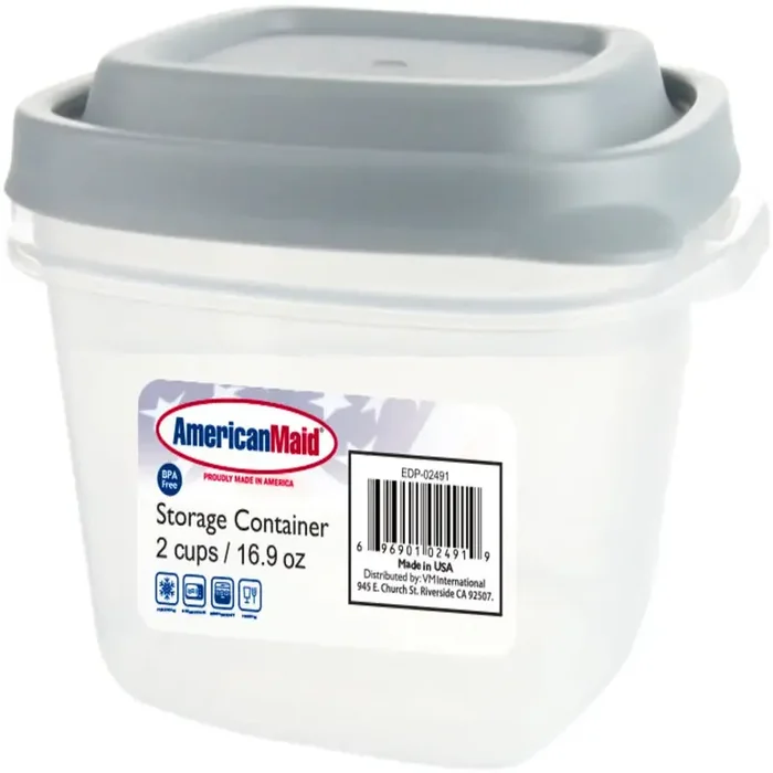 Food Storage Square Plastic 16.9 oz