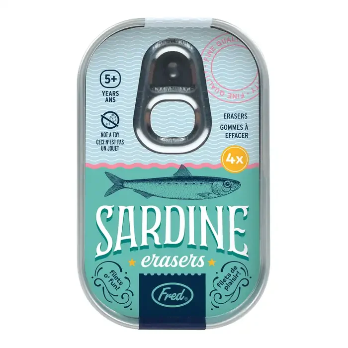Fred Rubber Sardine Erasers 4 Pack