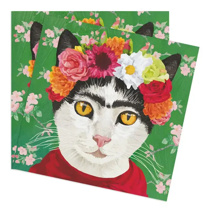 Frida Cat Beverage Napkins 20 Count